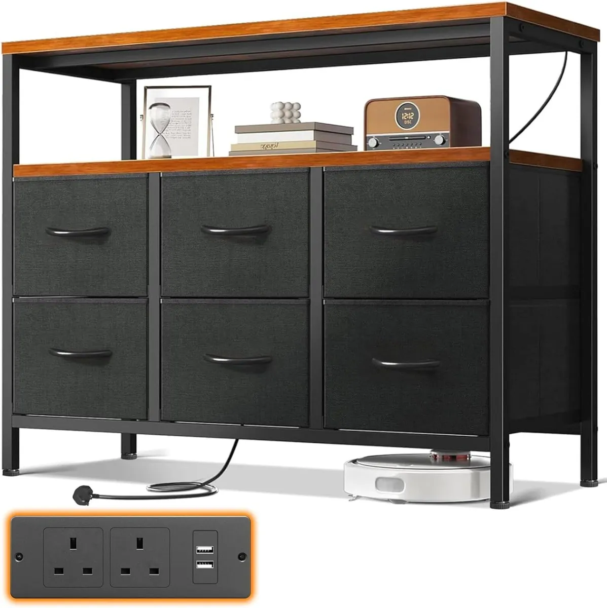 Chest of Drawers Bedroom with 6 Fabric Storage 2 - Image 1