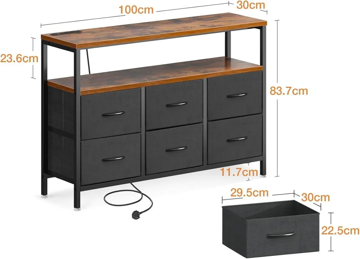 Chest of Drawers Bedroom with 6 Fabric Storage 2 - Image 3
