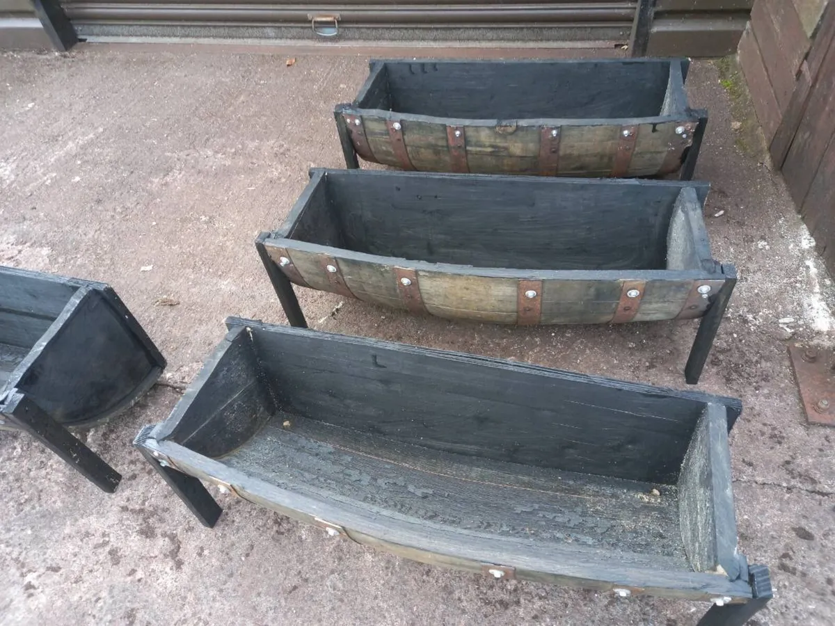 whiskey barrel planters - Image 4