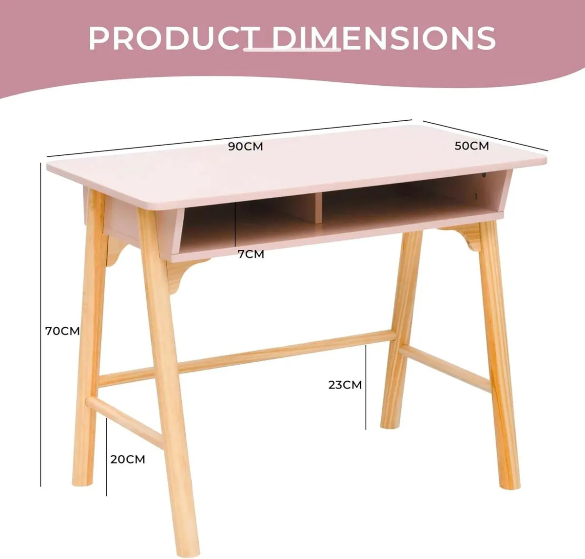 Desk for Kids' Room Children's Play Table Pink - Image 3