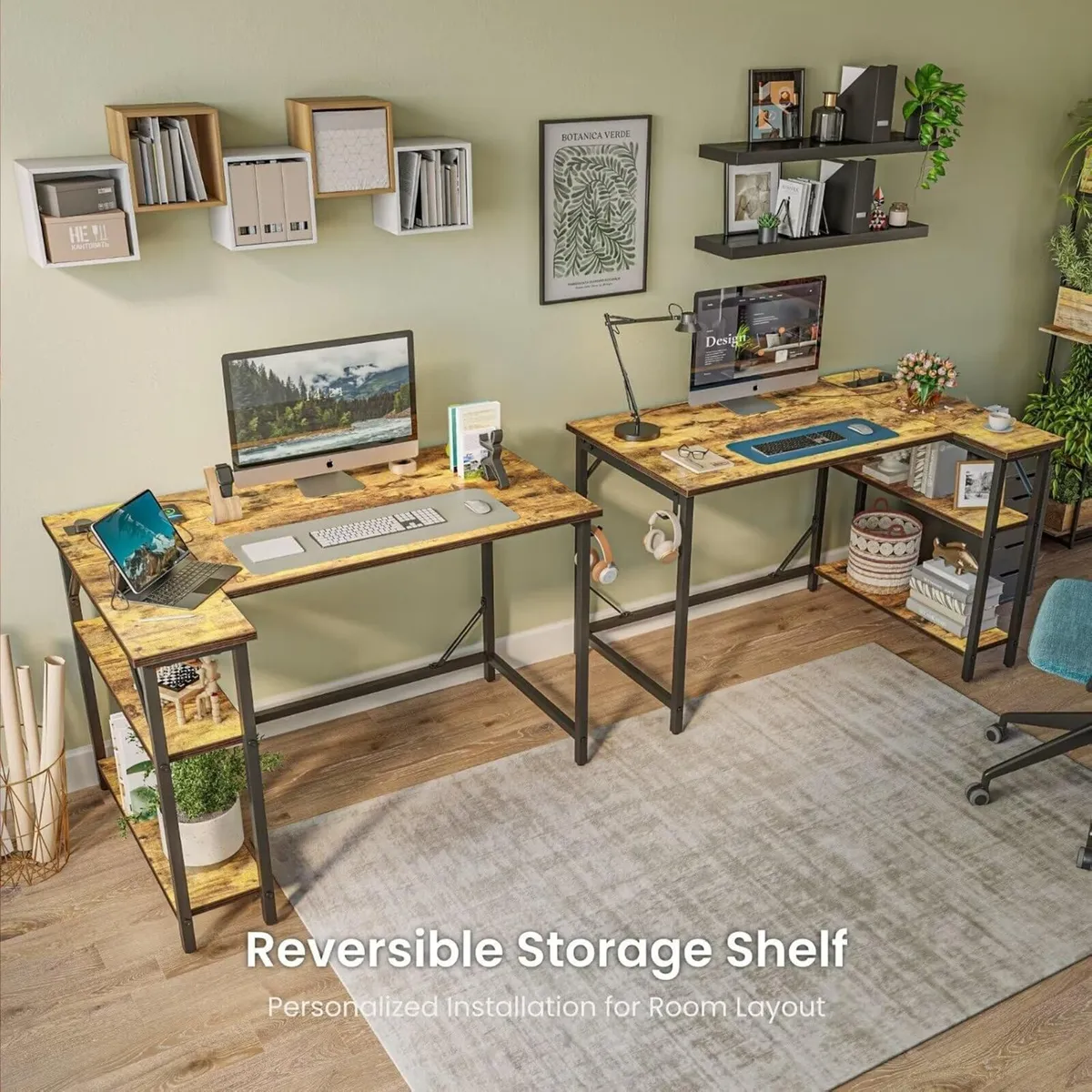 120 x 70cm Corner Computer Desk with Power - Image 4