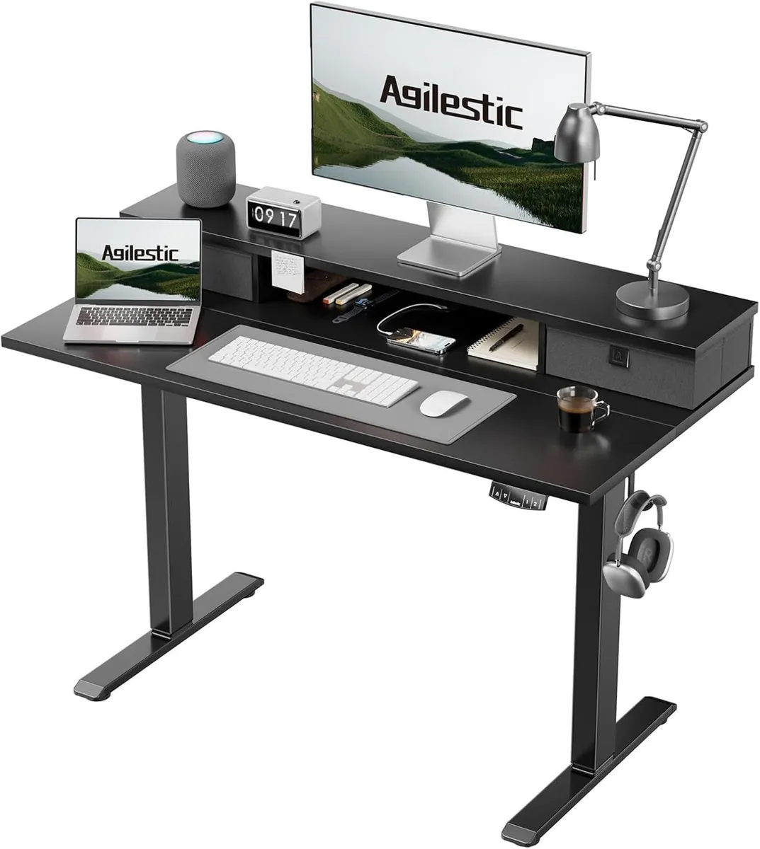 Electric Adjustable Height Desk with 2 Drawers - Image 1