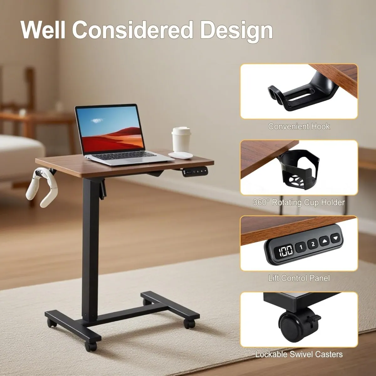 Electric Adjustment Overbed Table，Adjustable - Image 4