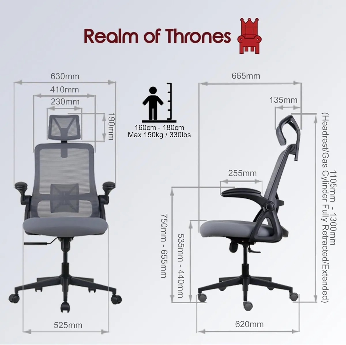 CAPTAIN Ergonomic Office Chair for Home Heavy - Image 3
