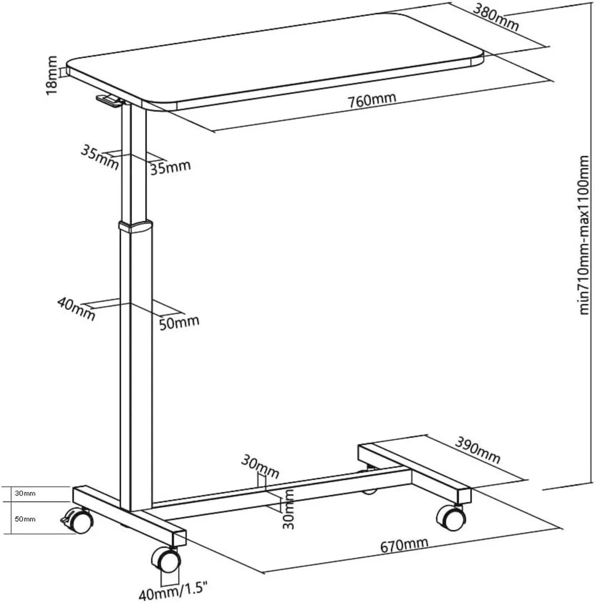 MBT01 Spring-assisted Height Adjustable Desk/Overb - Image 2