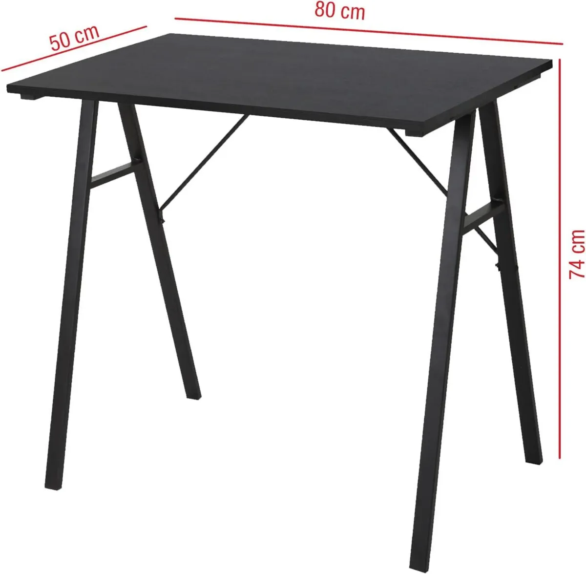 Space-saving desk Computer table Black MDF Steel - Image 3