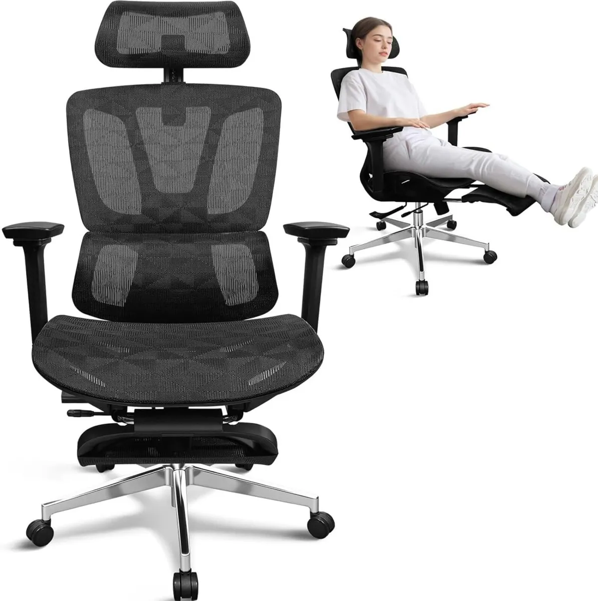 Ergonomic Office Chair with Adjustable Footrest 4 - Image 1
