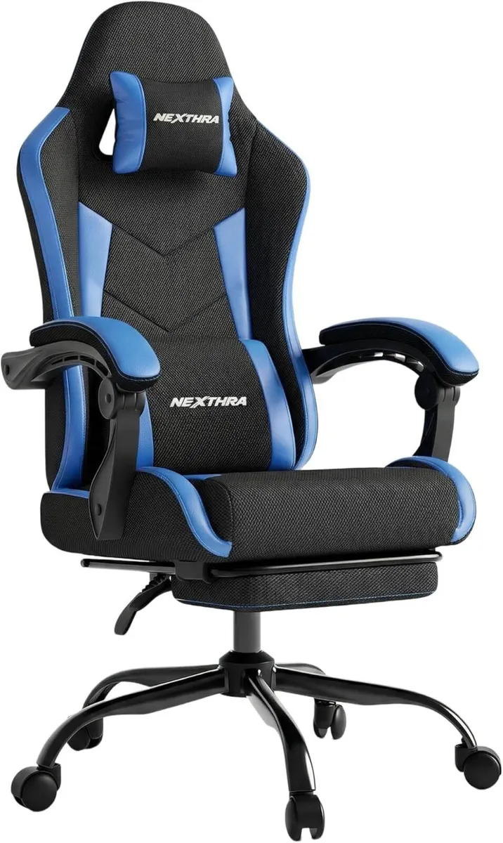 Gaming Chair with Footrest Lumbar Ergonomic - Image 1