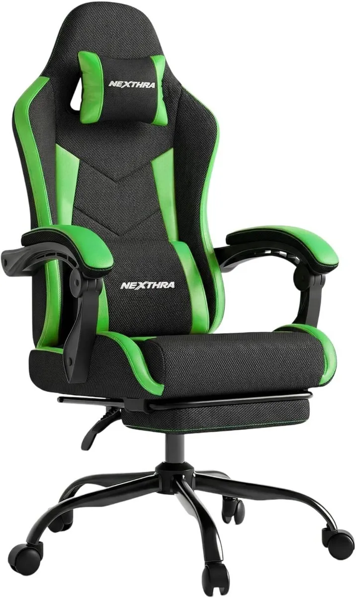 Gaming Chair with Footrest Lumbar Ergonomic - Image 1