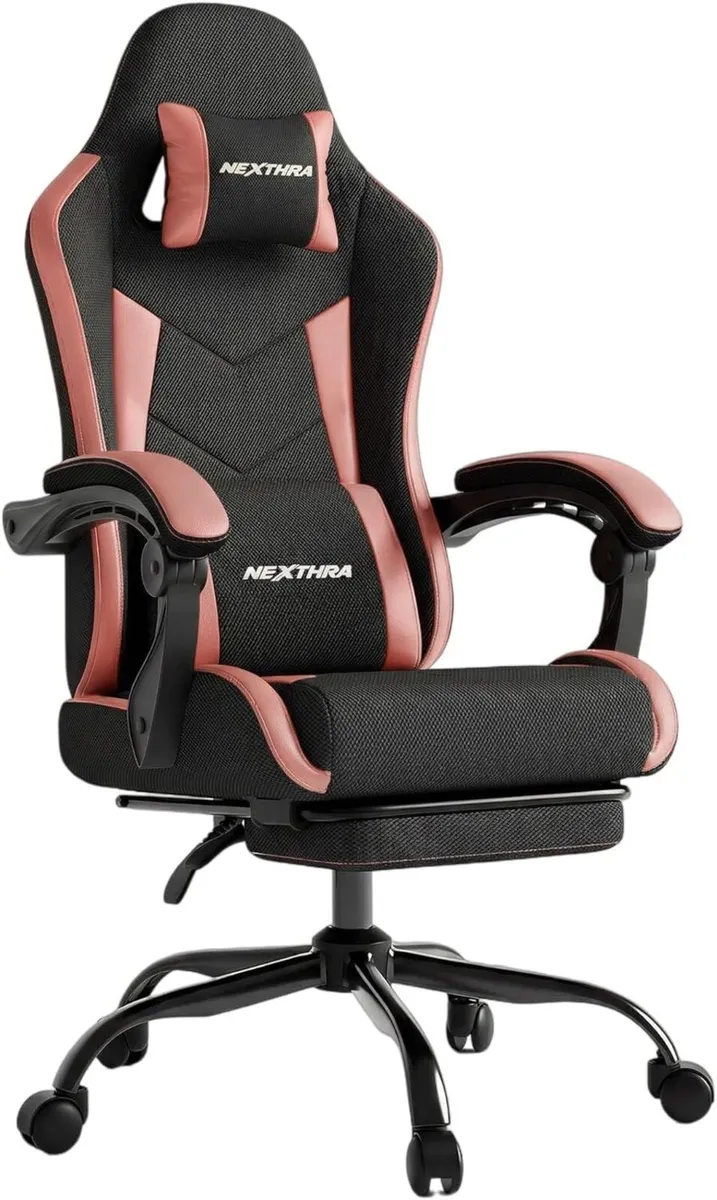 Gaming Chair with Footrest Lumbar Ergonomic - Image 1