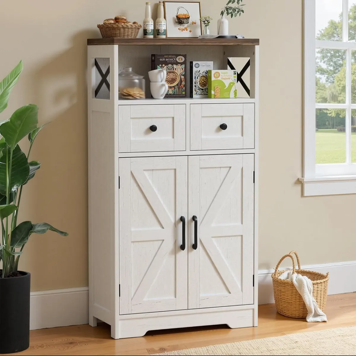 Sideboard Cabinet Kitchen Storage with 2 Drawers - Image 1