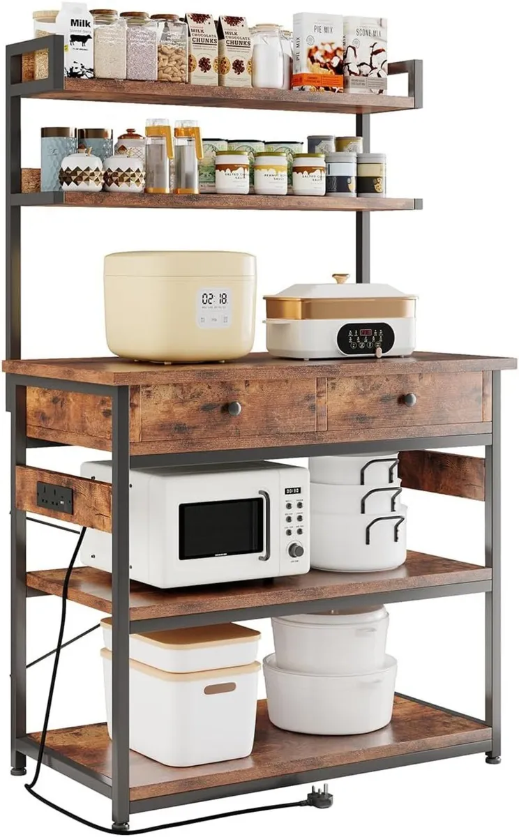 Kitchen Baker's Rack Storage Shelves with 2 - Image 1