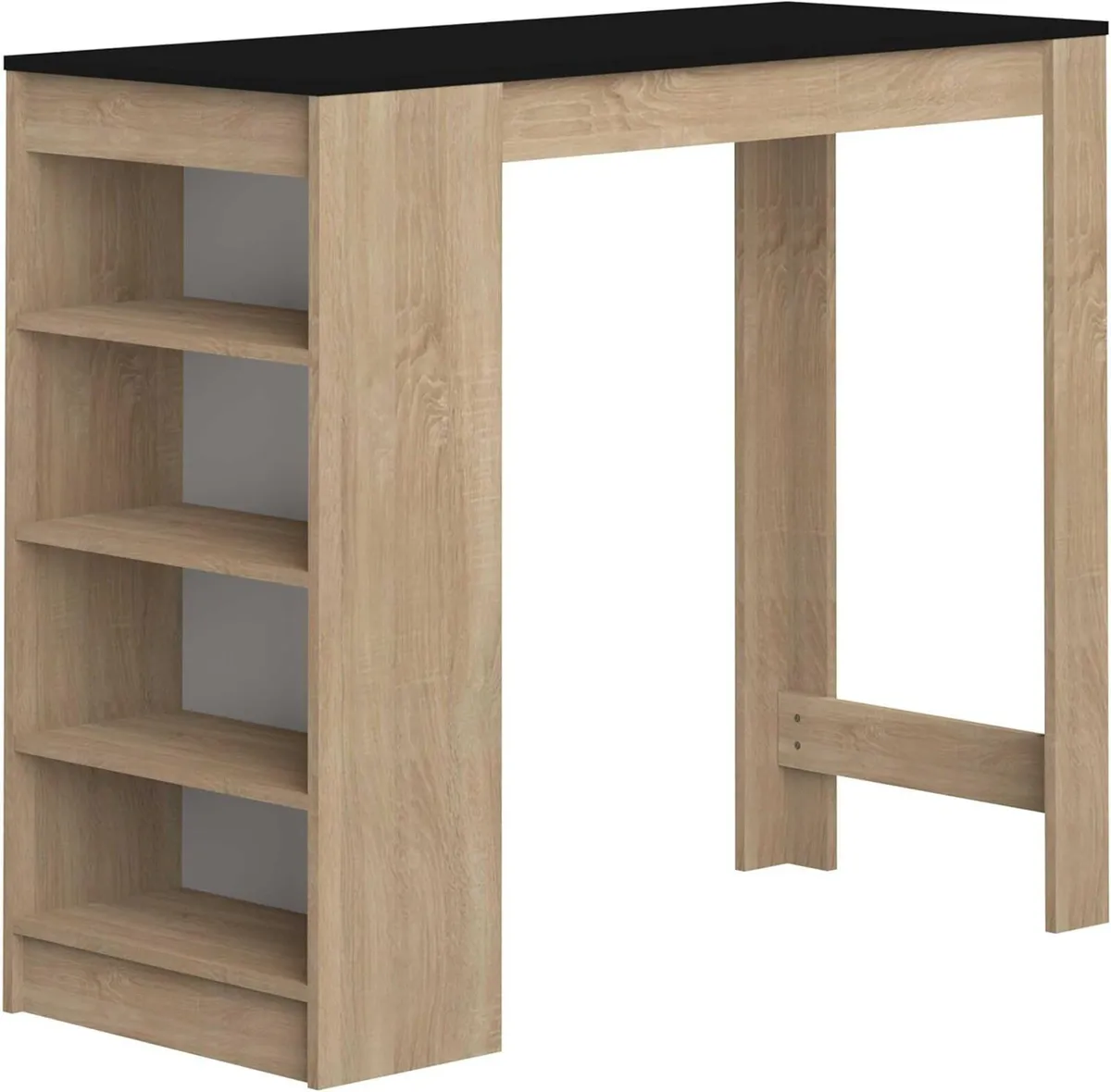 TEMAHOME Aravis High Table Bar Oak/Black 50 x 115 - Image 1