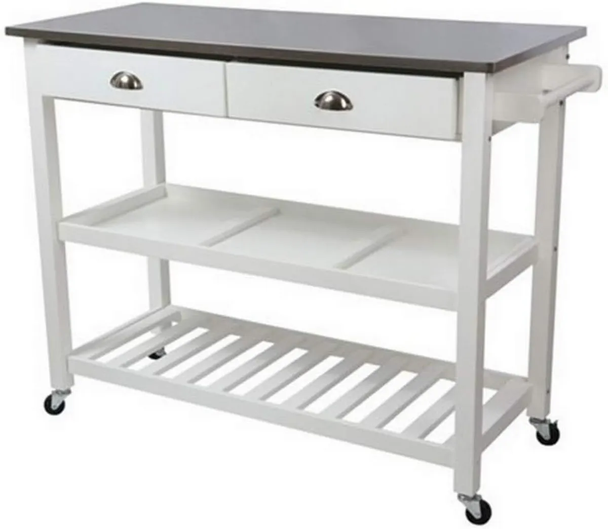 Kitchen Island Rolling Utility Trolley Cart with - Image 1