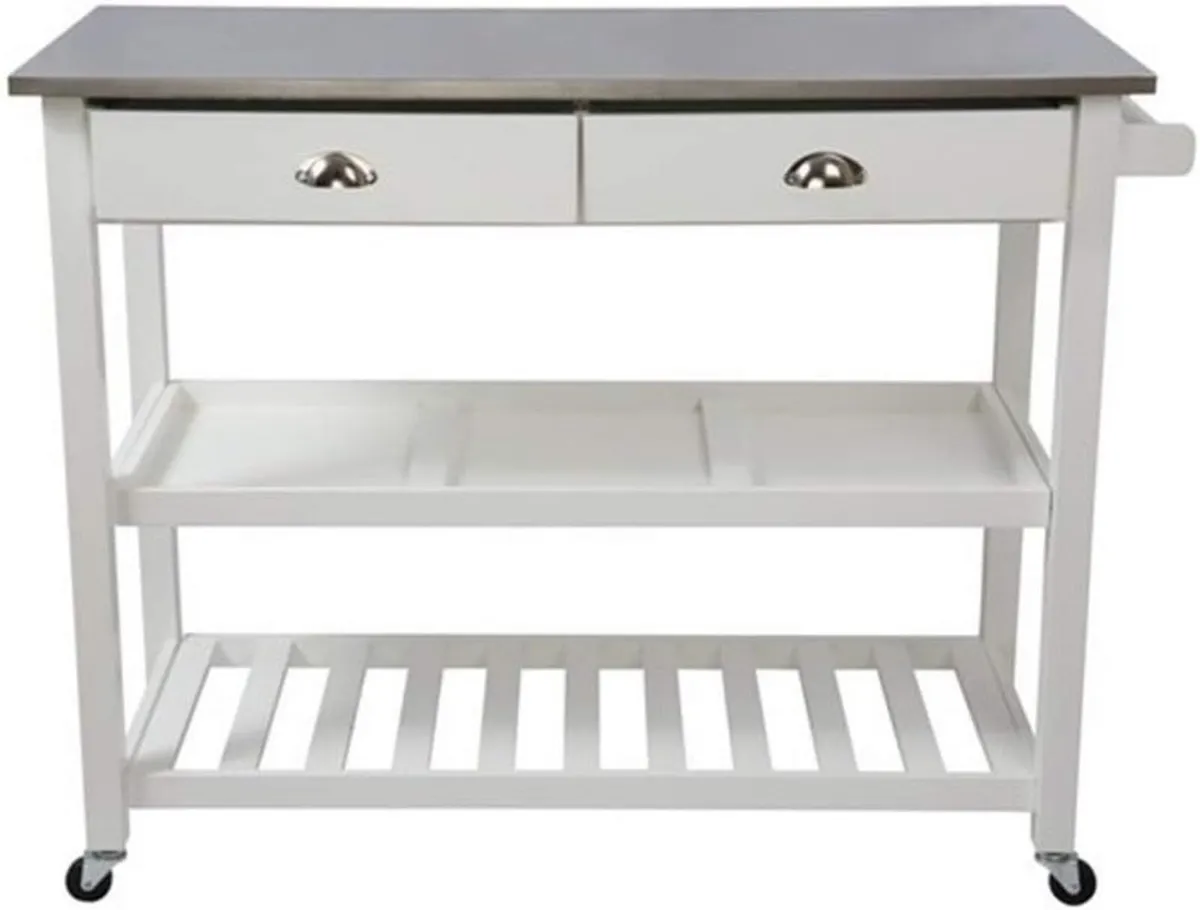 Kitchen Island Rolling Utility Trolley Cart with - Image 3