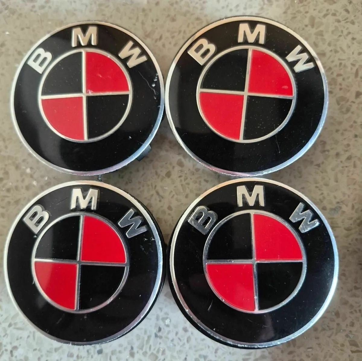 BMW Centre Caps 56 or 68mm (Red/black) FREE POST - Image 1