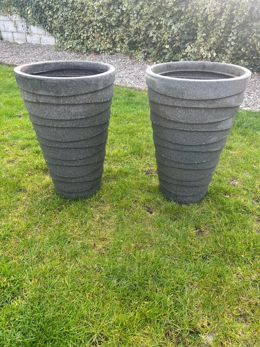 Two garden tall pots
