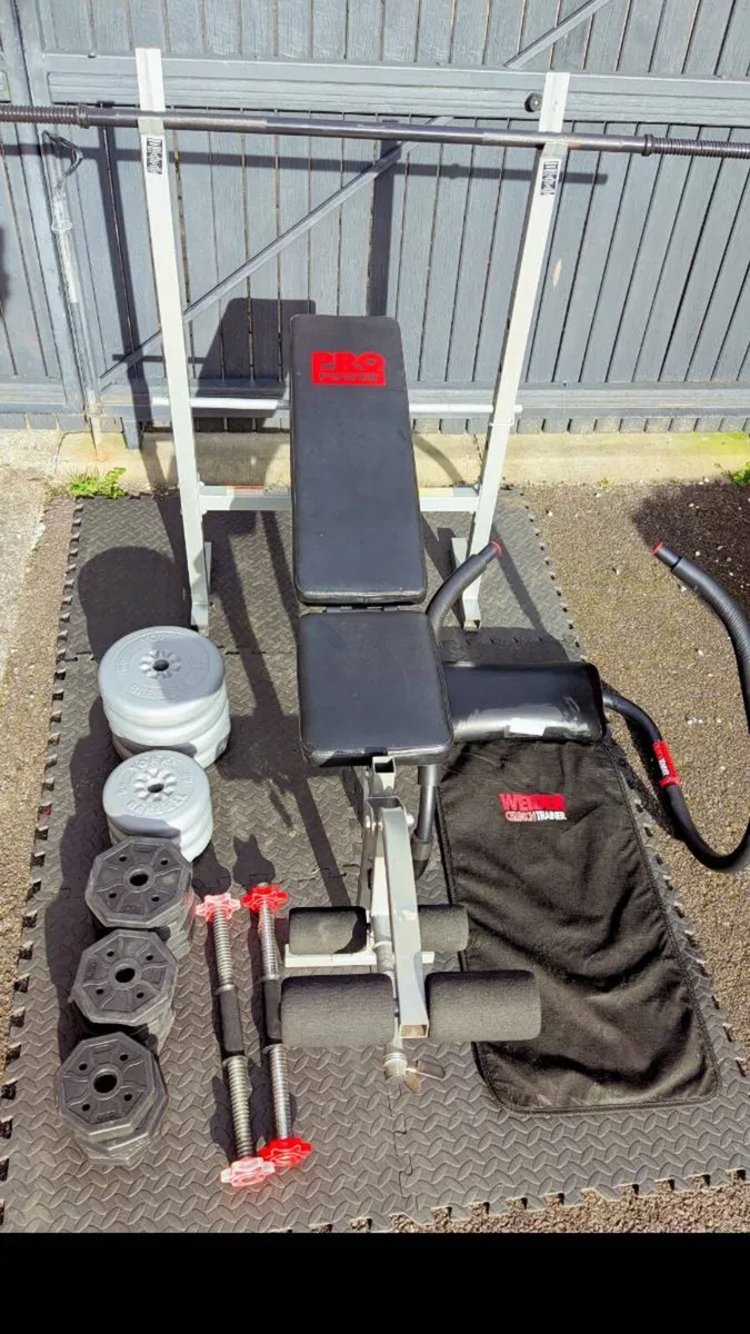 Weight bench weights barbell dumbbells - Image 1