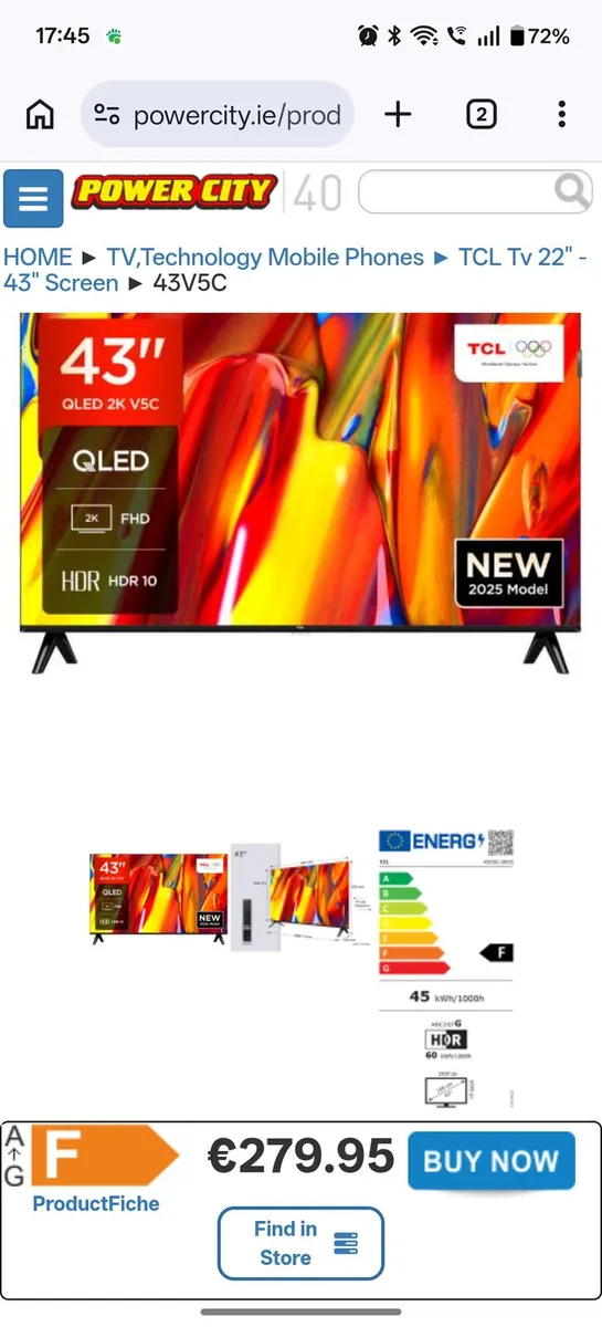 TCL 43INCH QLED SMART TV - Image 2
