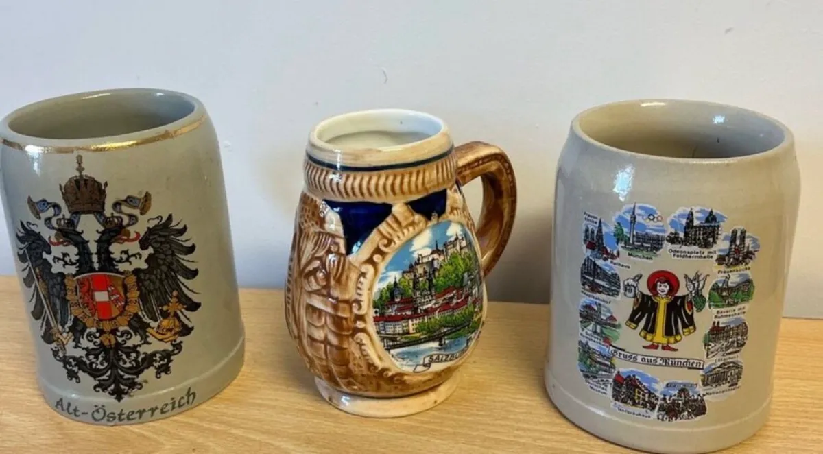 Three Vinatge beer steins