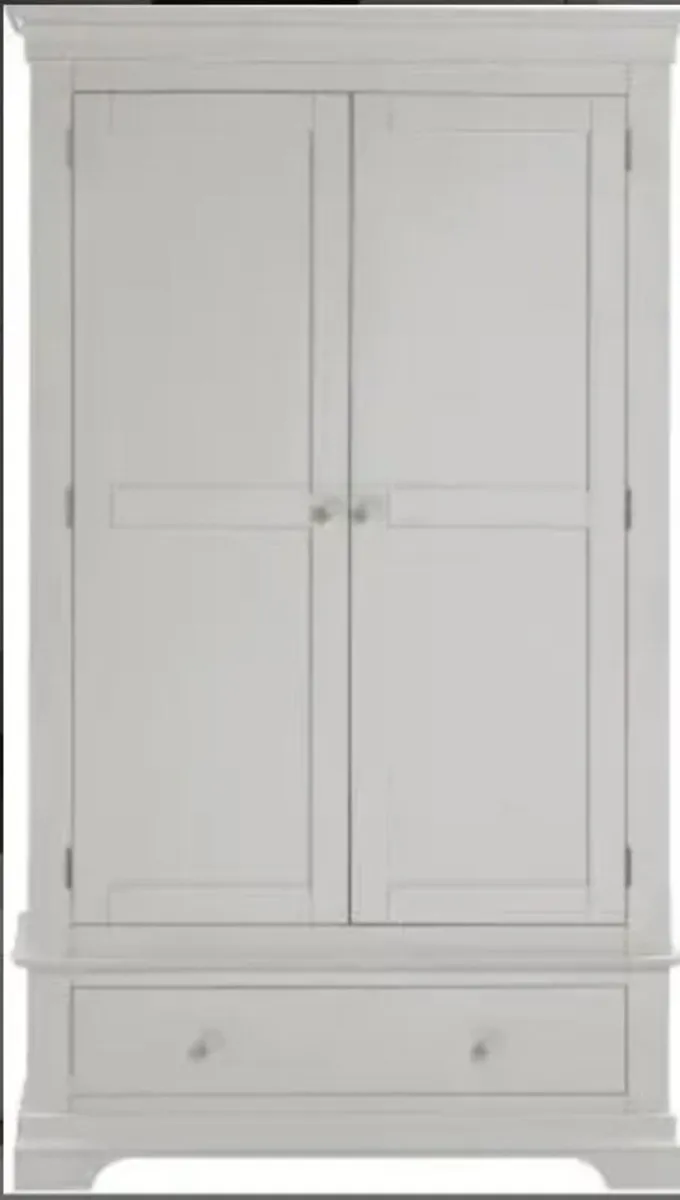 Bordeaux 2 Door Wardrobe Pebble Grey - Image 2