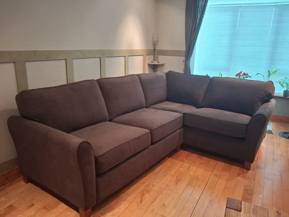 Charcoal grey left hand corner sofa - Image 1