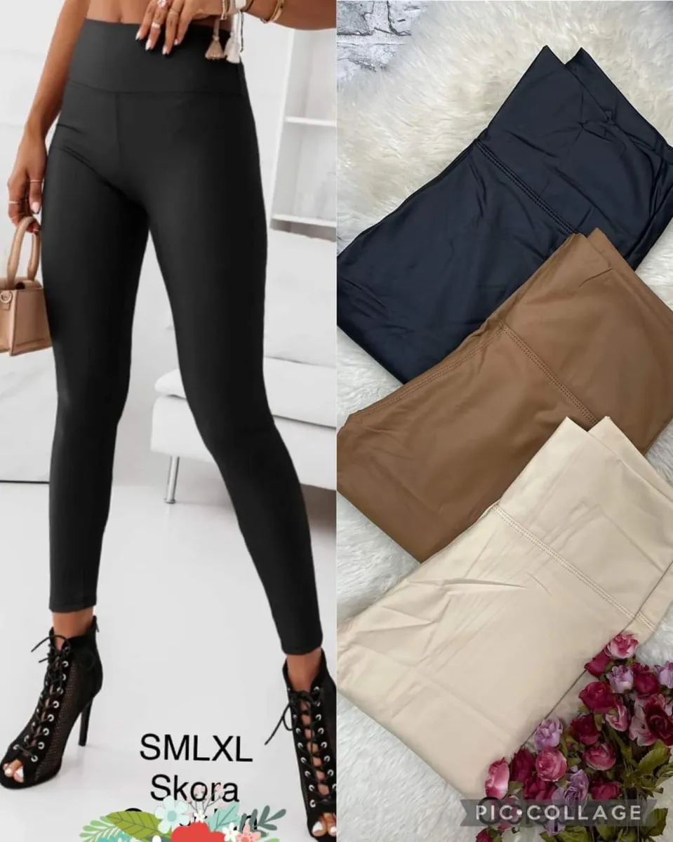 High Waist PU Leggings skinny - Image 3