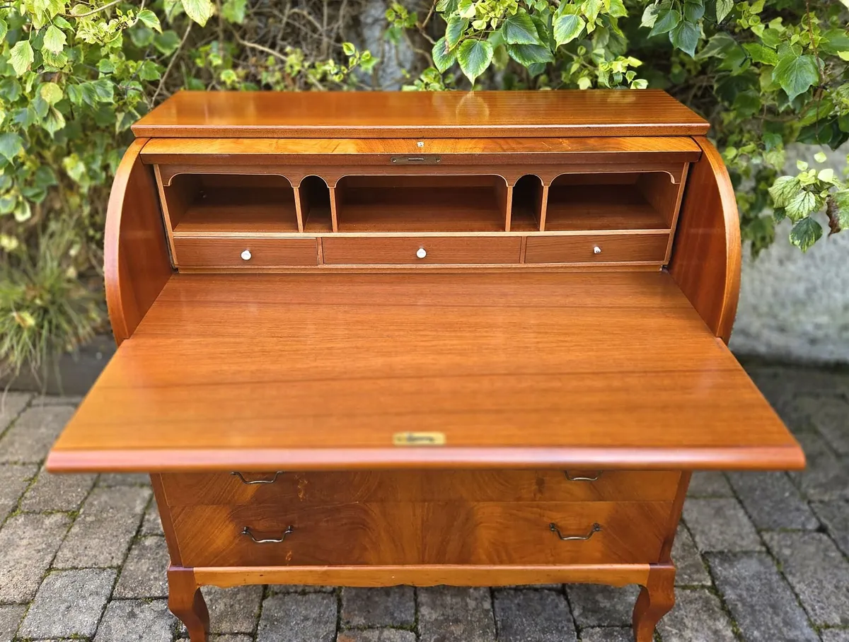 Vintage Walnut Bureau Desk - Image 3
