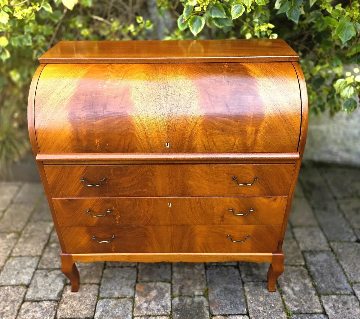 Vintage Walnut Bureau Desk - Image 4