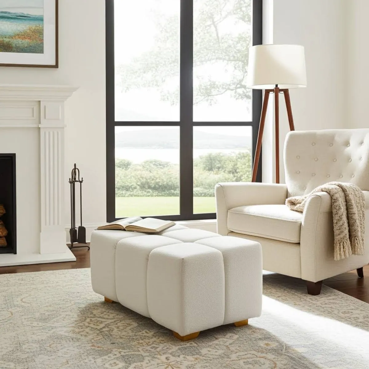 Bubble Pouffe Ottoman Velvet or Boucle Upholstery - Image 2