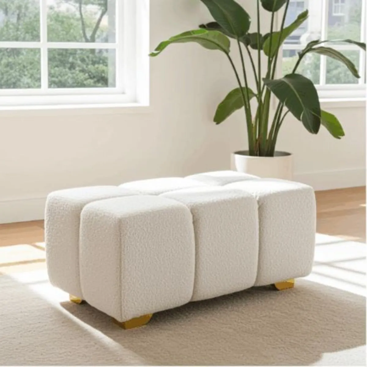 Bubble Pouffe Ottoman Velvet or Boucle Upholstery - Image 1