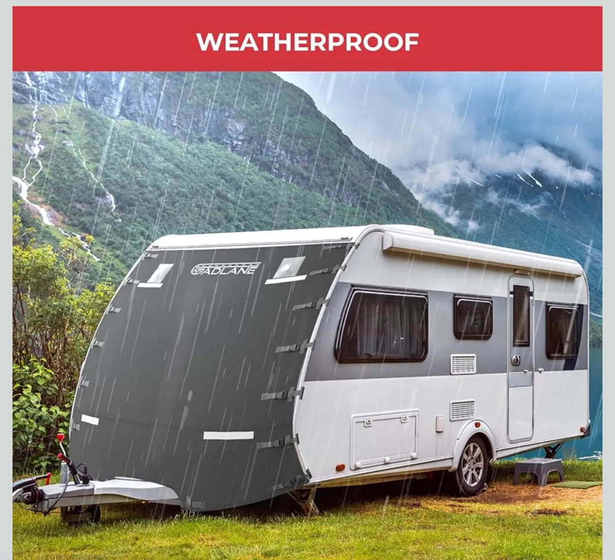 Universal Front Caravan Towing Cover LED Lights - Image 1