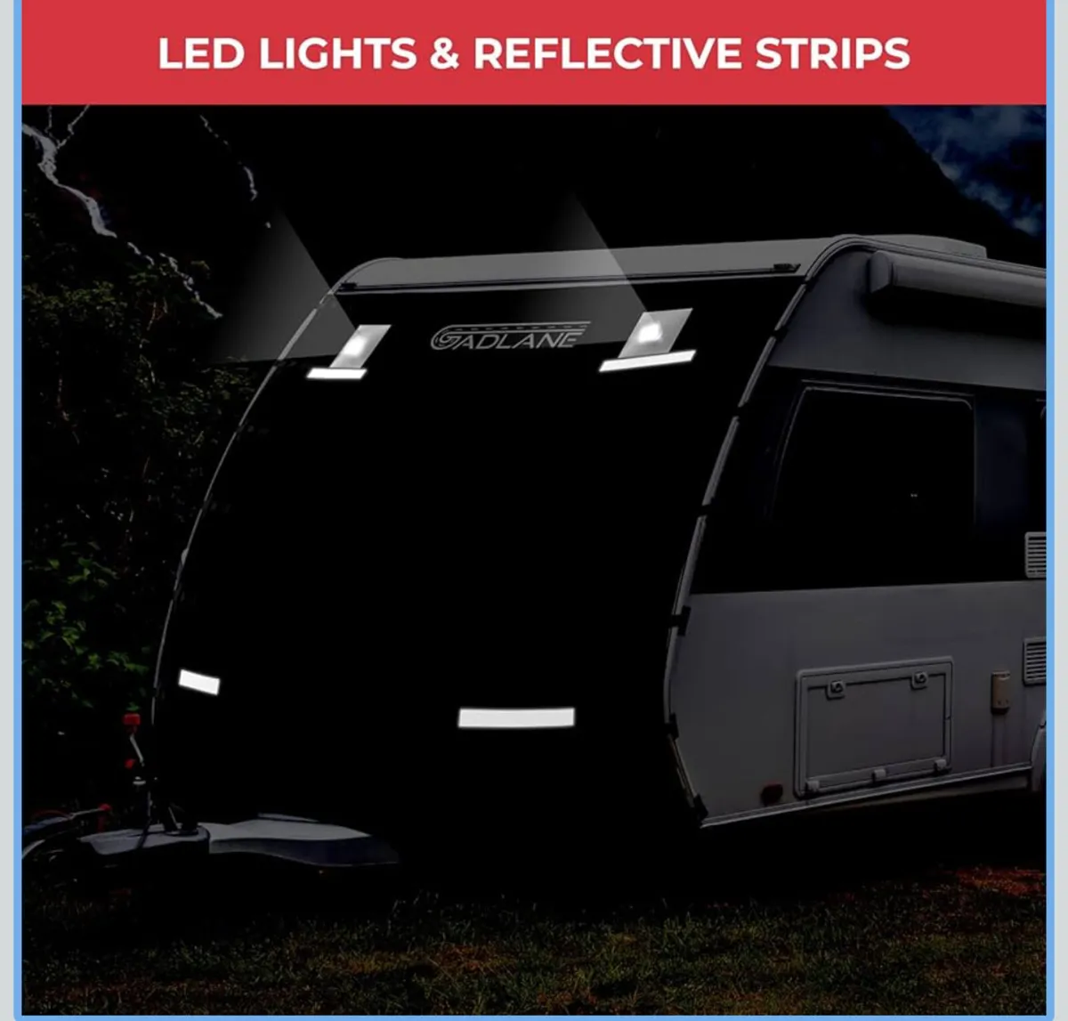 Universal Front Caravan Towing Cover LED Lights - Image 2