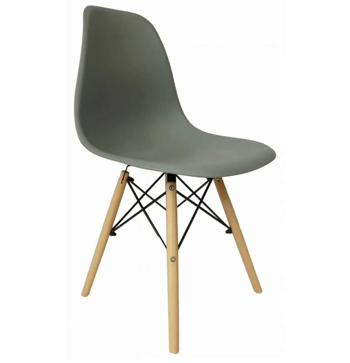Ebon Flow Shell Chair Wooden Legs - Image 4