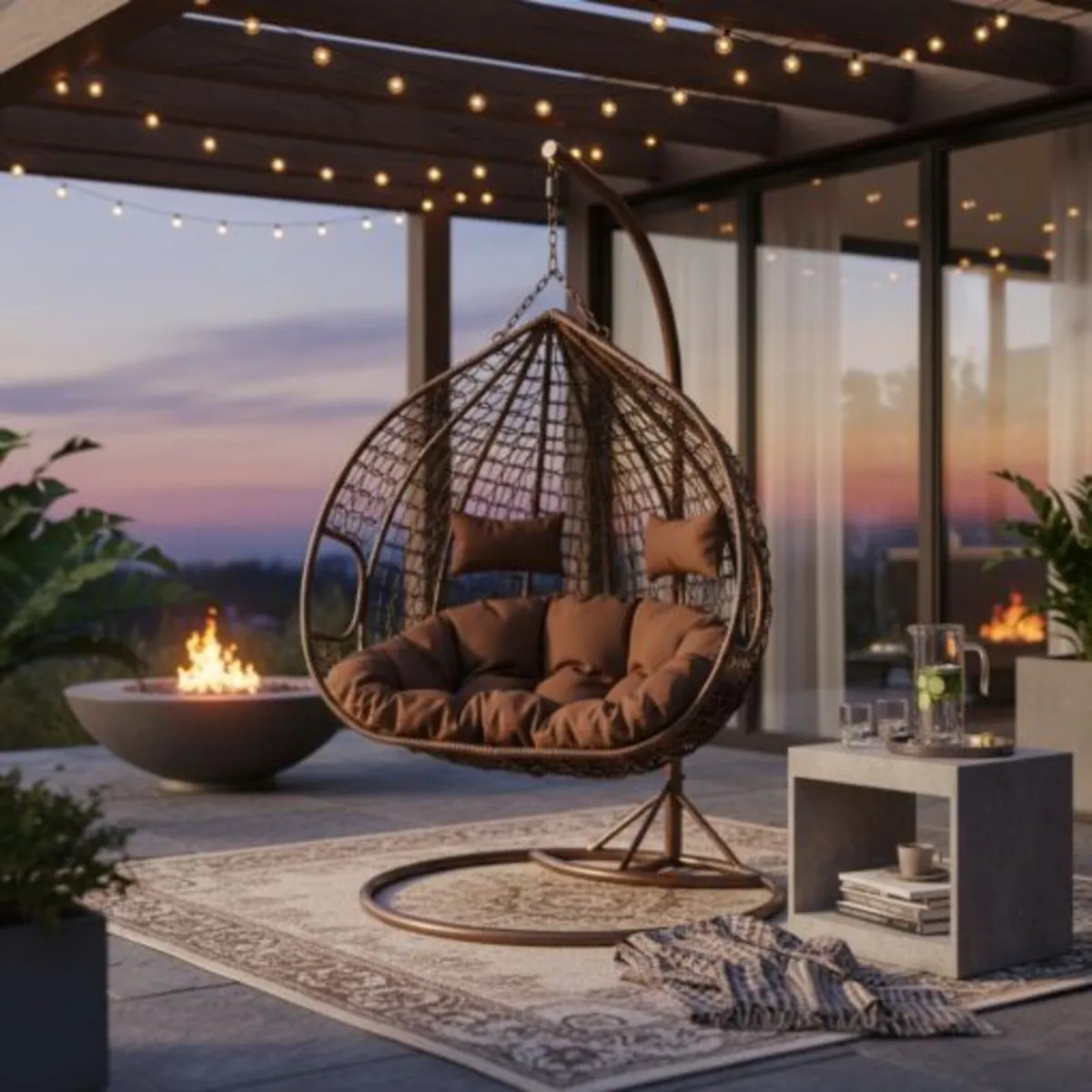 Elegant Hanging Egg Chair BALI Weatherproof - Image 2