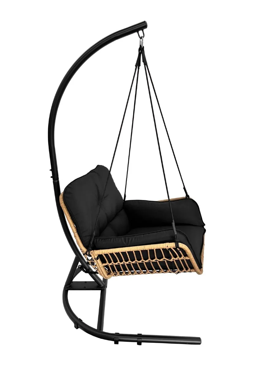 Erica Beige Hanging Egg Chair with cushion - Image 2