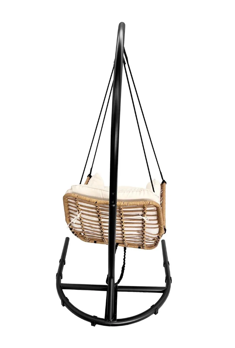 Erica Beige Hanging Egg Chair with cushion - Image 4