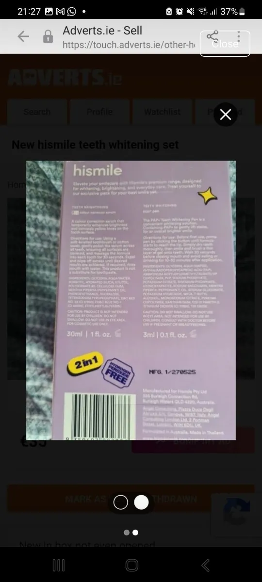 New Teeth whitening set hismile - Image 2