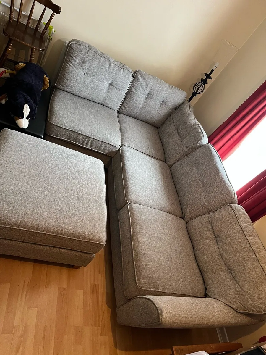 L Shaped Couch Sofa with Footstool - Image 2