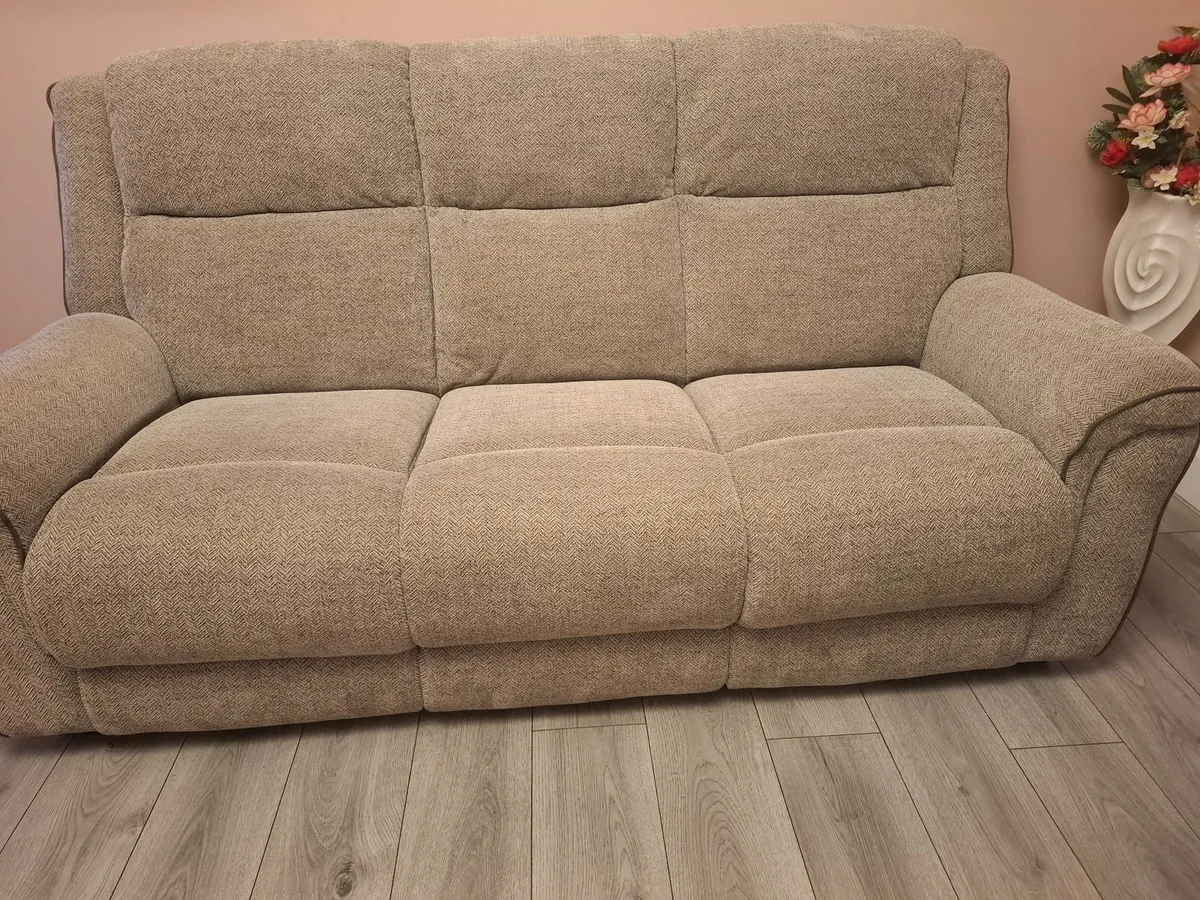 Grey 3 seater couch and recliner chair - Image 1