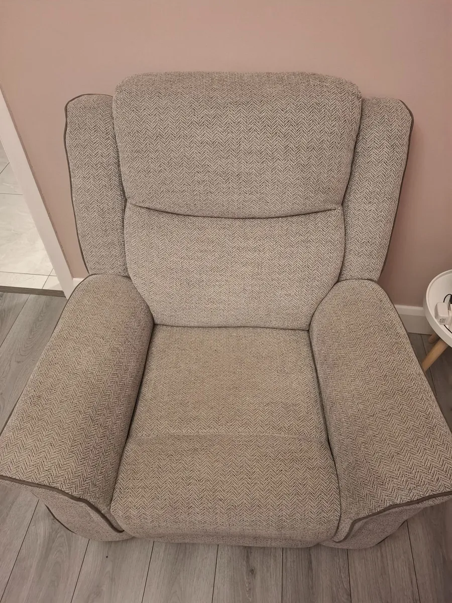 Grey 3 seater couch and recliner chair - Image 3
