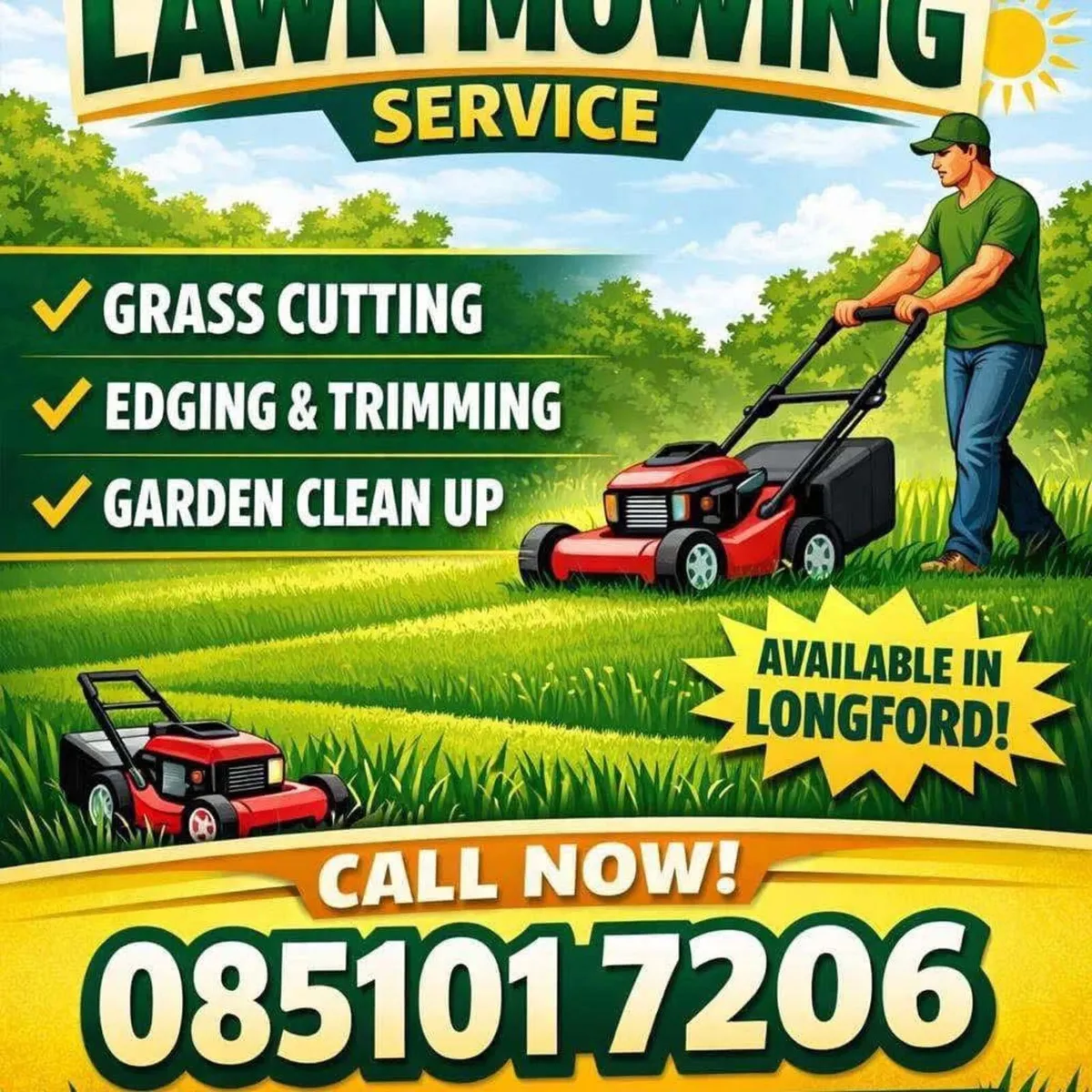 Anyone wants there grass cut in Longford inbox me