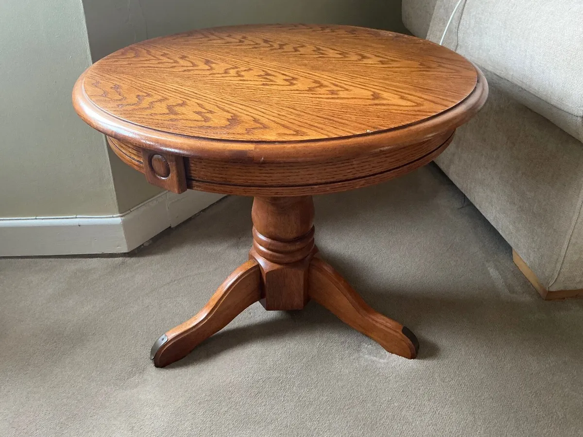 Solid Oak light oak Drum Table - Image 1