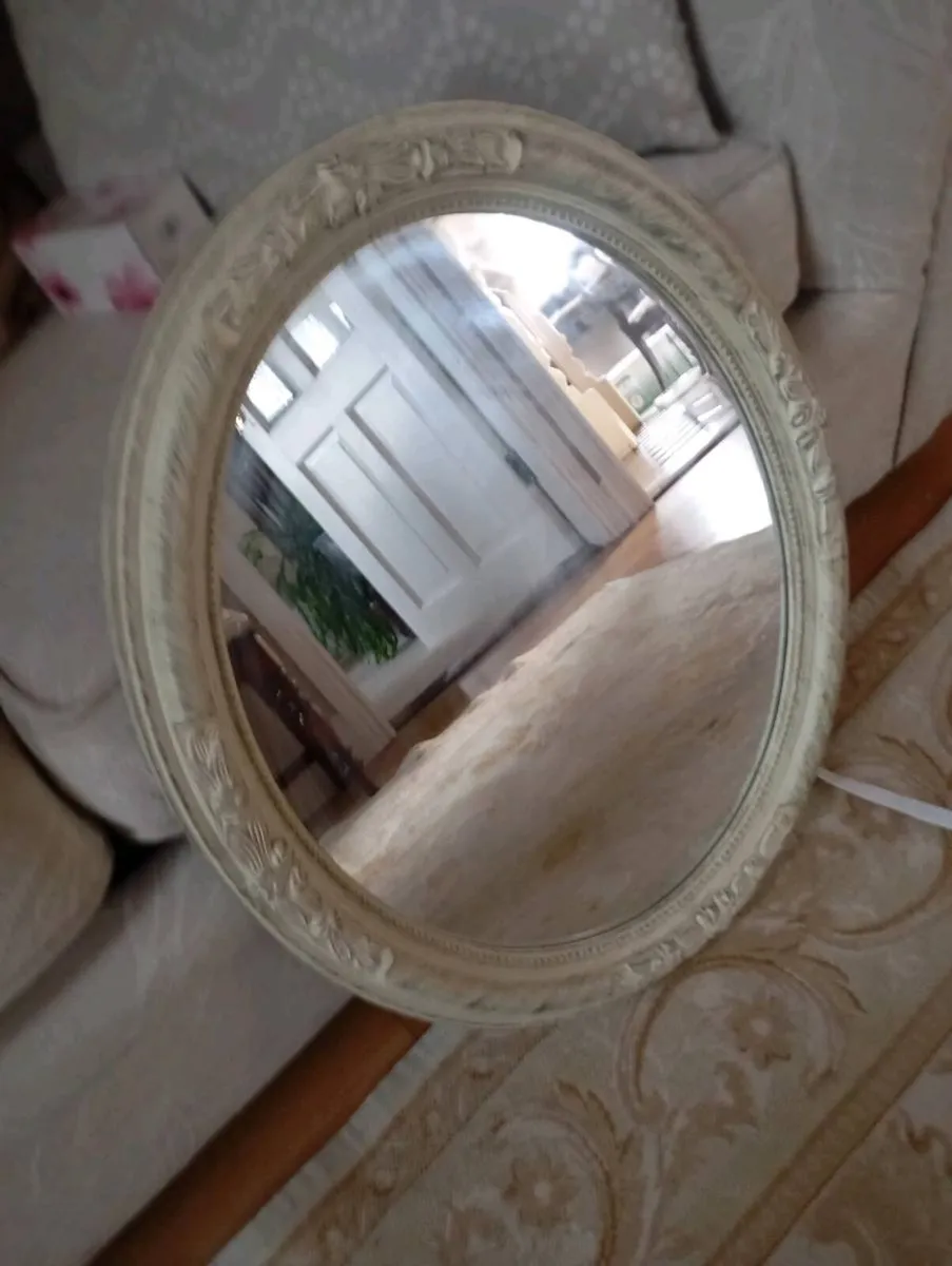 Oval Cream Mirror - Image 1