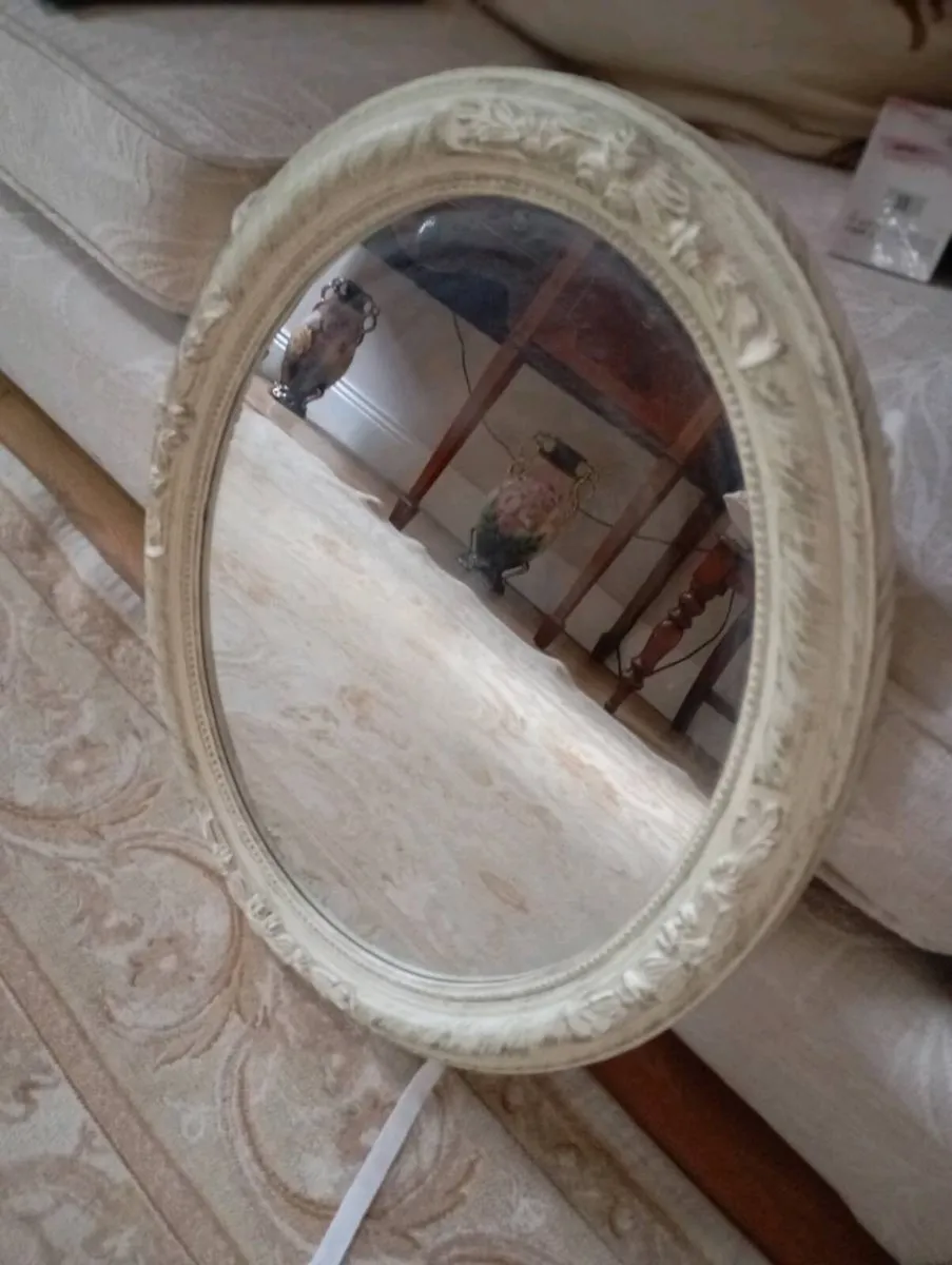 Oval Cream Mirror - Image 2