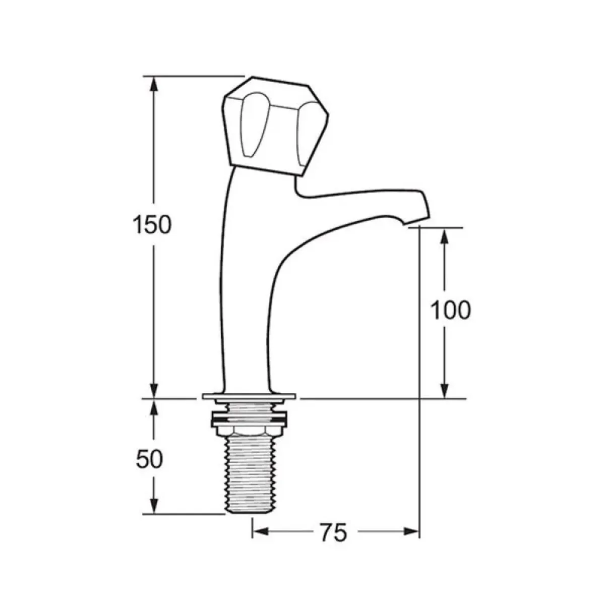 Profile Chrome High Neck Pair Sink Pillar Taps - Image 2
