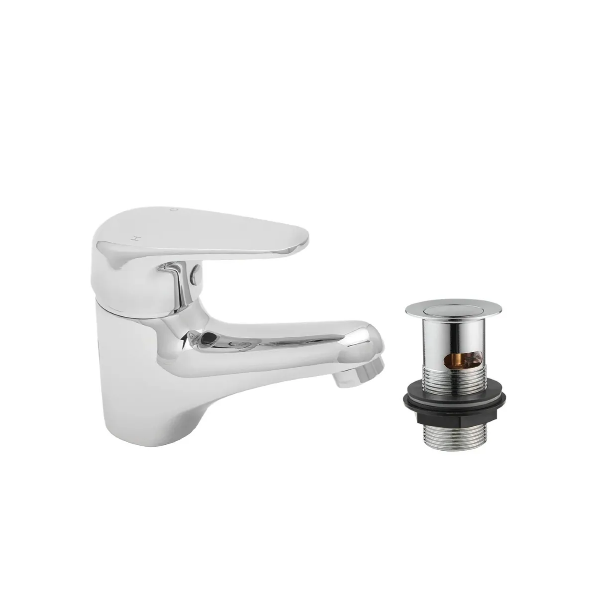Adore Basin Mixer Tap with Clicker Waste | Chrome - Image 1