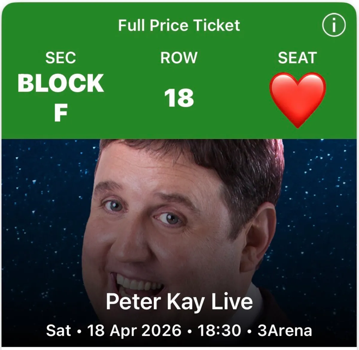 Peter Kay Tickets Saturday 18th April - Image 2