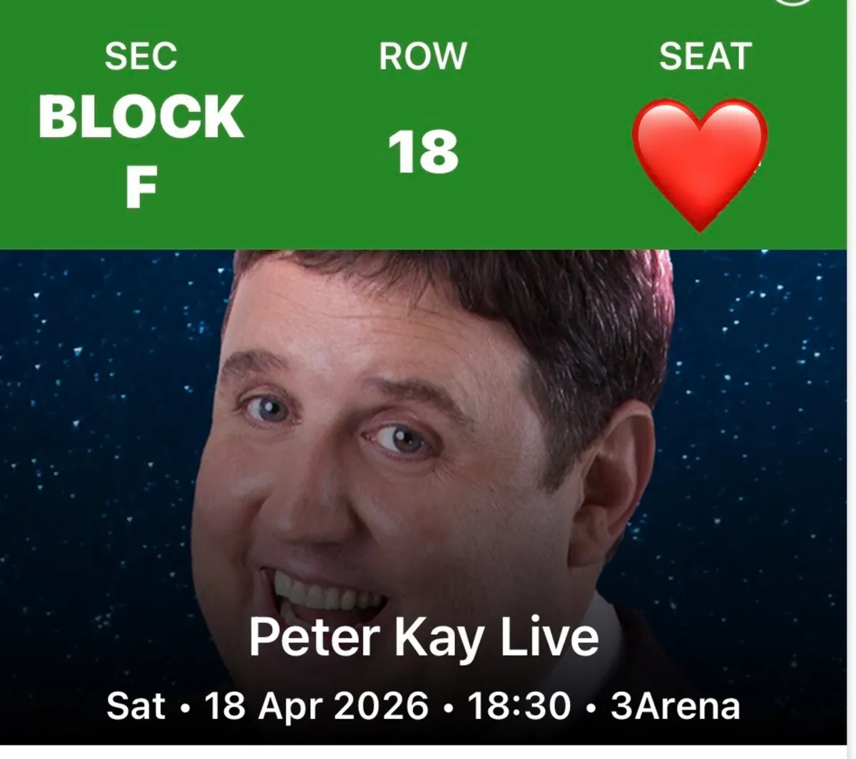 Peter Kay Tickets Saturday 18th April - Image 3