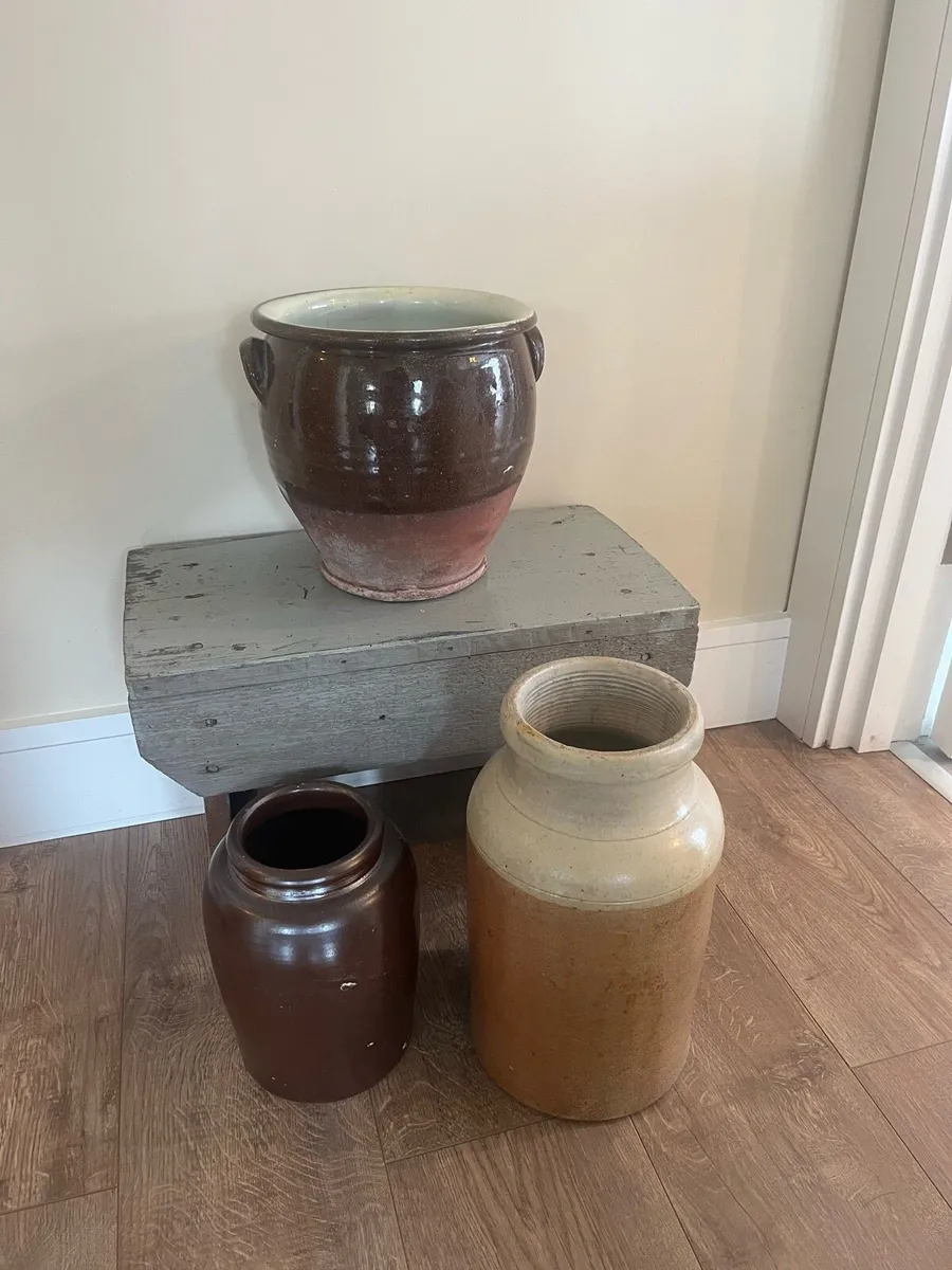 Antique Irish Vernacular Stoneware Pots - Image 1